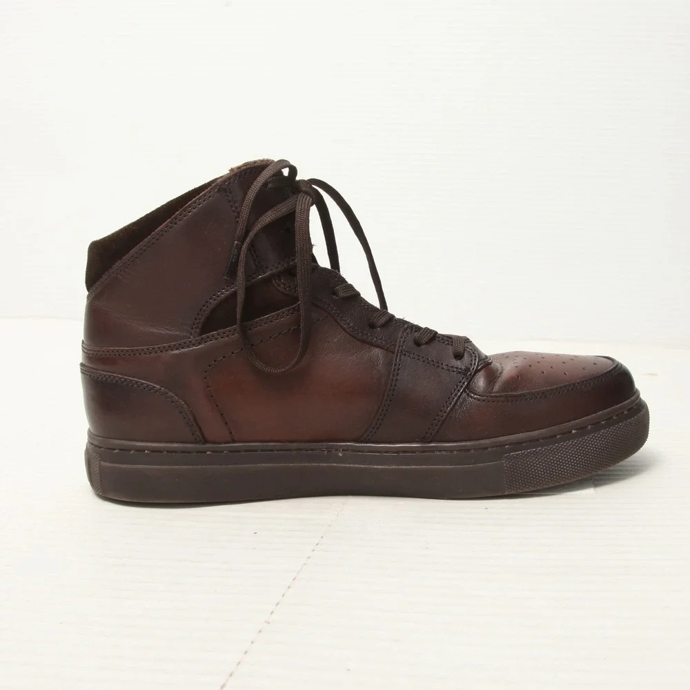 Thursday Boots Mens 8.5 Showtime Dark Brown Leather High Top Lace-Up Casual